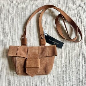 Banana Republic | NWT Brown Suede Origami Fold Crossbody Bag Purse
